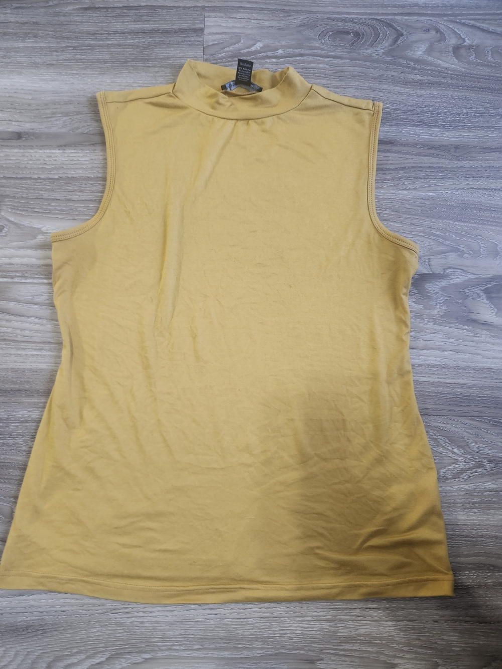 Sleeveless Mock Neck Blouse in Mustard Yellow